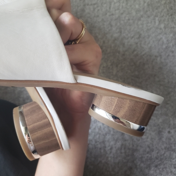 Franco Sarto White Viola Mule Silver Heel size 9 - Picture 5 of 6